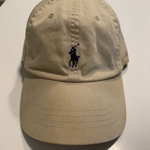 Mens official Tan Ralph Lauren Polo Dad Hat. Adjustable one size.